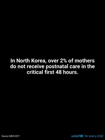 Postnatal care tile for Democratic People's Republic of Korea, Text only · English
