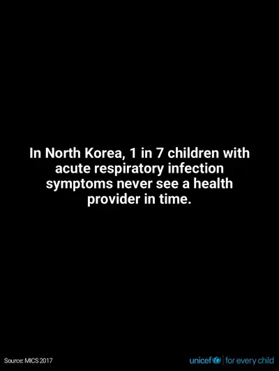 Childhood pneumonia tile for Democratic People's Republic of Korea, Text only · English
