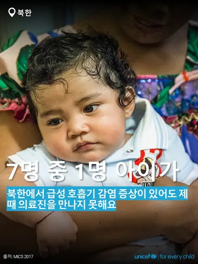 Childhood pneumonia tile for Democratic People's Republic of Korea, Bold number · Korean