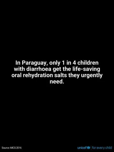 Oral rehydration salts tile for Paraguay, Text only · English