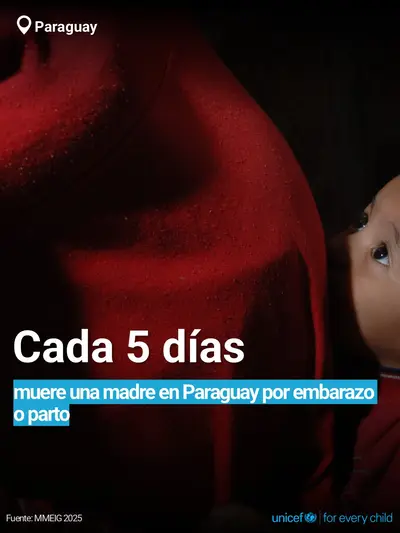 Maternal mortality tile for Paraguay, Bold number · Spanish