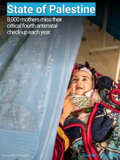 Antenatal care tile for State of Palestine, Photo · English