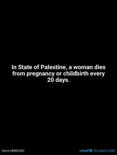Maternal mortality tile for State of Palestine, Text only · English