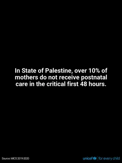 Postnatal care tile for State of Palestine, Text only · English