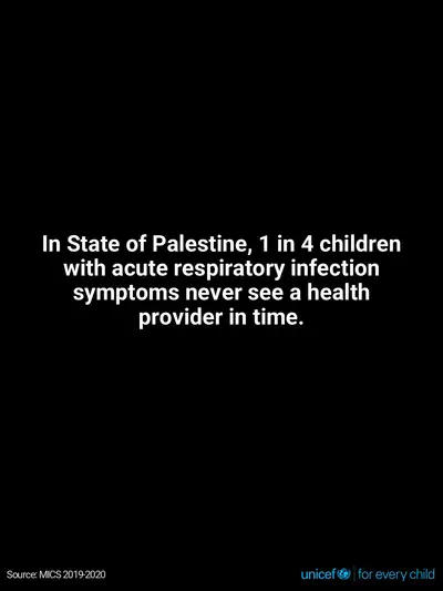 Childhood pneumonia tile for State of Palestine, Text only · English