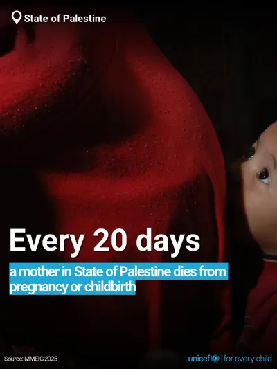 Maternal mortality tile for State of Palestine, Bold number · English
