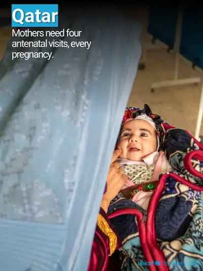 Antenatal care tile for Qatar, Photo · English