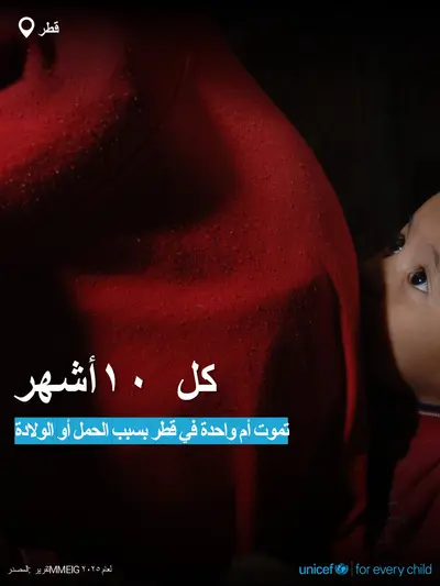 Maternal mortality tile for Qatar, Bold number · Arabic