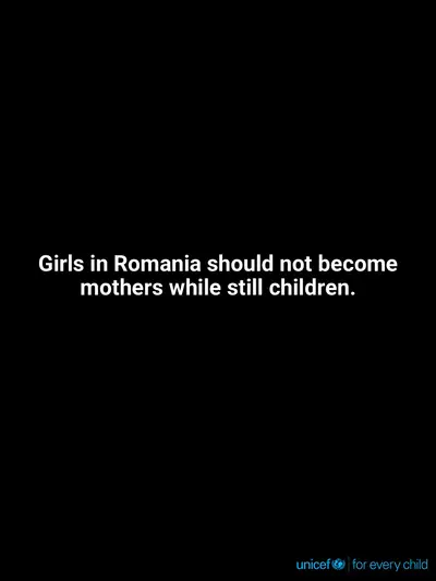 Adolescent motherhood tile for Romania, Text only · English