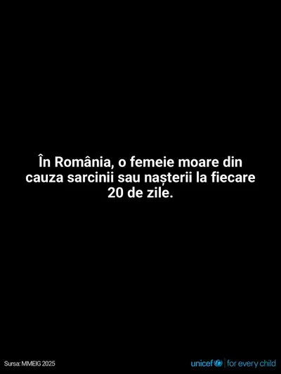 Maternal mortality tile for Romania, Text only · Romanian