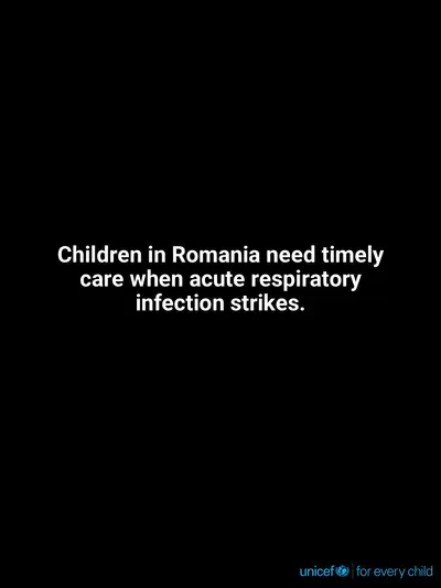 Childhood pneumonia tile for Romania, Text only · English