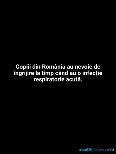 Childhood pneumonia tile for Romania, Text only · Romanian