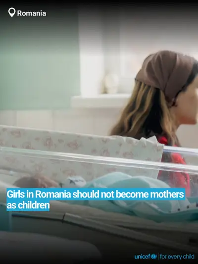Adolescent motherhood tile for Romania, Bold number · English