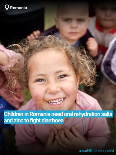 Oral rehydration salts tile for Romania, Bold number · English