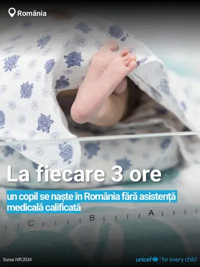 Skilled birth attendance tile for Romania, Bold number · Romanian