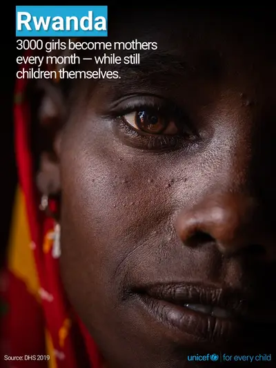 Adolescent motherhood tile for Rwanda, Photo · English