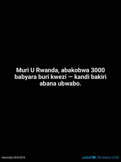 Adolescent motherhood tile for Rwanda, Text only · Kinyarwanda