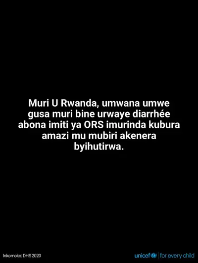 Oral rehydration salts tile for Rwanda, Text only · Kinyarwanda