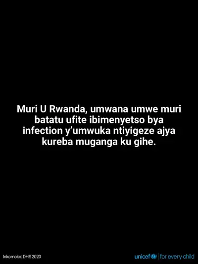 Childhood pneumonia tile for Rwanda, Text only · Kinyarwanda