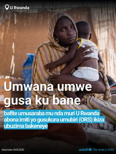 Oral rehydration salts tile for Rwanda, Bold number · Kinyarwanda
