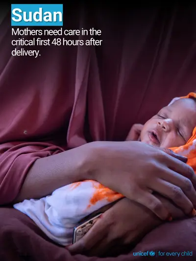 Postnatal care tile for Sudan, Photo · English