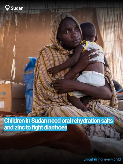 Oral rehydration salts tile for Sudan, Bold number · English