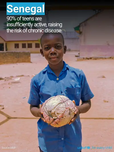 Adolescent physical activity tile for Senegal, Photo · English