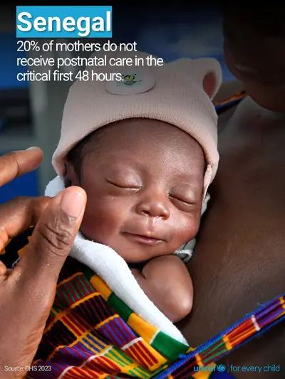 Postnatal care tile for Senegal, Photo · English