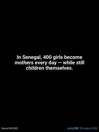 Adolescent motherhood tile for Senegal, Text only · English