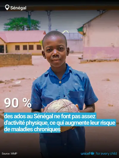 Adolescent physical activity tile for Senegal, Bold number · French