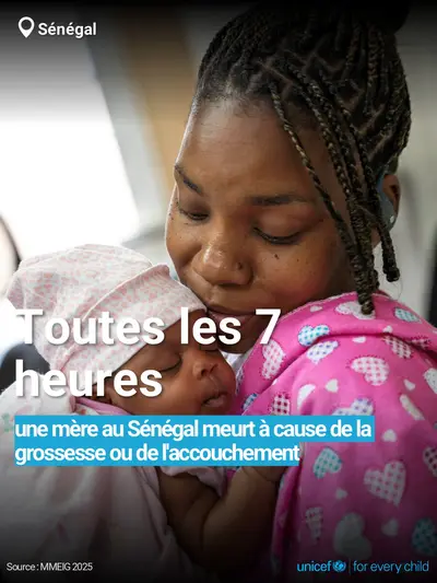 Maternal mortality tile for Senegal, Bold number · French