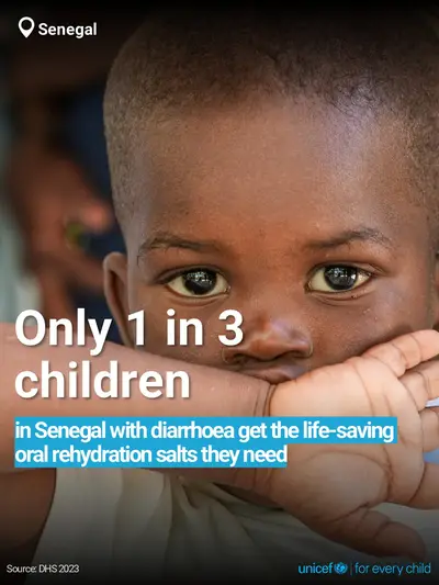 Oral rehydration salts tile for Senegal, Bold number · English