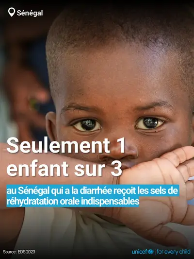 Oral rehydration salts tile for Senegal, Bold number · French