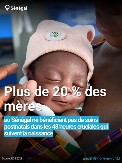 Postnatal care tile for Senegal, Bold number · French