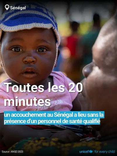 Skilled birth attendance tile for Senegal, Bold number · French