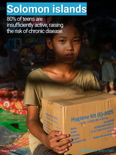 Adolescent physical activity tile for Solomon Islands, Photo · English