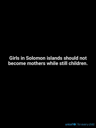 Adolescent motherhood tile for Solomon Islands, Text only · English