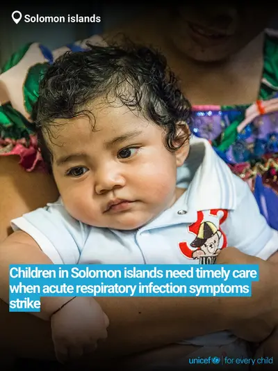 Childhood pneumonia tile for Solomon Islands, Bold number · English