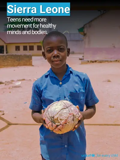 Adolescent physical activity tile for Sierra Leone, Photo · English