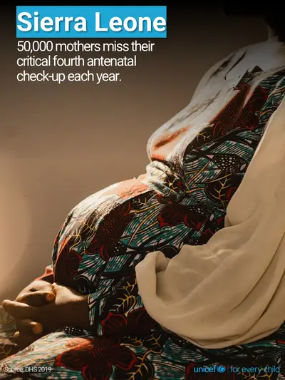 Antenatal care tile for Sierra Leone, Photo · English