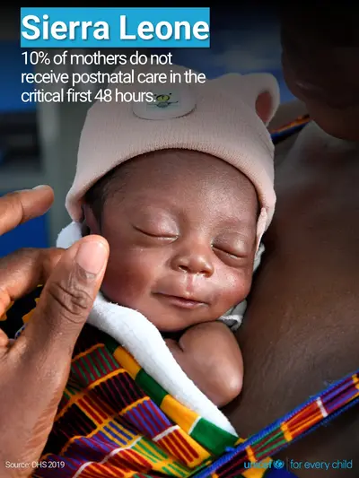 Postnatal care tile for Sierra Leone, Photo · English