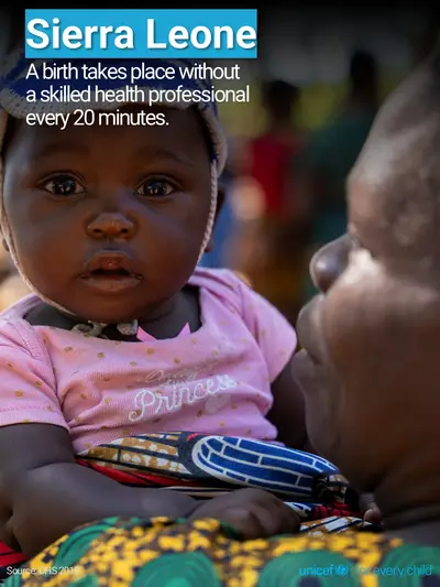 Skilled birth attendance tile for Sierra Leone, Photo · English