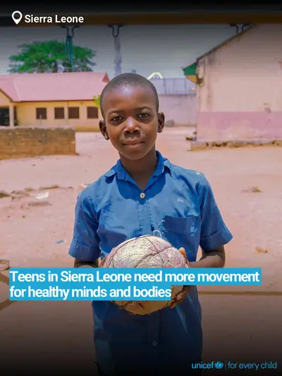 Adolescent physical activity tile for Sierra Leone, Bold number · English