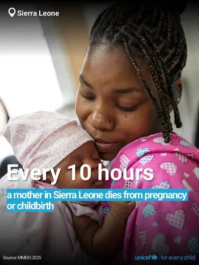Maternal mortality tile for Sierra Leone, Bold number · English