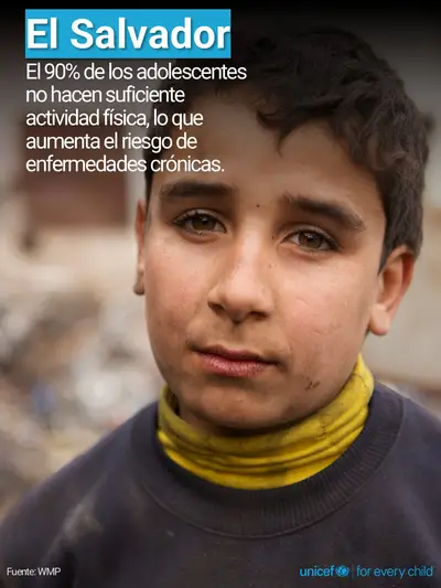 Adolescent physical activity tile for El Salvador, Photo · Spanish