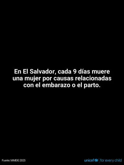 Maternal mortality tile for El Salvador, Text only · Spanish
