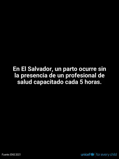 Skilled birth attendance tile for El Salvador, Text only · Spanish