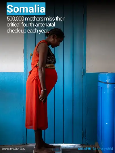Antenatal care tile for Somalia, Photo · English