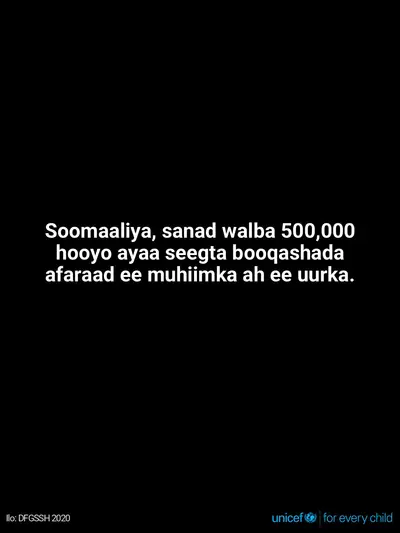 Antenatal care tile for Somalia, Text only · Somali