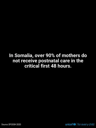 Postnatal care tile for Somalia, Text only · English